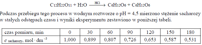 Image 124 - Hydrolizę sacharozy można opisać równaniem: