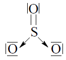 Image 27 2 - Budowa cząsteczki tlenku siarki(VI) jest skomplikowana. Poniżej przedstawiono jeden ze wzorów opisujących strukturę elektronową SO3.